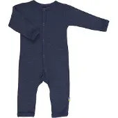 Joha Onesie - Ull/Silke - Marinblå - - 80 - Onesie