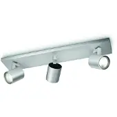 Philips myLiving Runner tak-/väggspotlight 3 x, Skena för spotlight, GU10, 3 lampor, LED, 220-240 V, Aluminium