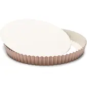 Patisse quicheform med löstagbar botten 28 cm, stål med koppar/utan