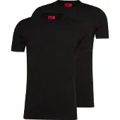HUGO för män. 50325440 Förpackning med 2 svarta Round T-shirts (L), Casual, Bomull, Kort ärm, Hållbar
