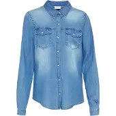 Vila Bista Denim Skjorta Med Långa ärmar