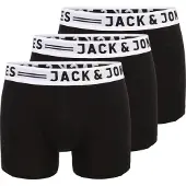 Jack & Jones Boxershorts 'Sense' ljusgrå / svart / vit