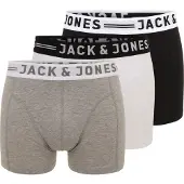 Jack & Jones Boxershorts 'Sense' gråmelerad / svart / vit
