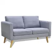 vidaXL Soffa 2-sits tyg ljusgrå