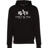 Alpha industries Grundläggande Hoodie Svart M Herrar sort