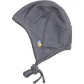 Joha Hjälmmössa - Ull/Silke - Mörkgrå - - 41 cm - Babyhjälm