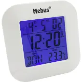 Mebus 51511 DCF Väckarklocka Vit Stor display