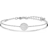 Swarovski Ginger Rund Logotyp Två-i-ett Legeringsarmband Damarmband Silver 5389044 Box (Random Color)