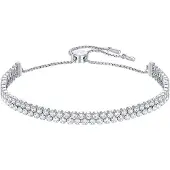 Swarovski Subtil Klassisk Helt Diamant Dubbelkedja Justerbart Armband Damarmband Vitguld 5221397 Box (Random Color)