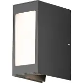 Konstsmide LED utomhus vägglampa Cremona, Svart, Aluminium / grå / zink, Modern, LED-vägglampa utomhus