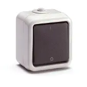Honeywell Peha PEHA 2-polig omkopplare 250V IP20 Kopplingsplint, Tangent/push, Grå