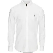 Ralph Lauren för män. 710549084006 Oxfordskjorta med smal passform vit (M), Casual, Bomull, Lång ärm