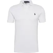 Ralph Lauren för män. 710548797001 Piqué Pikétröja, smal passform vit (XXL), Casual, Bomull, Kort ärm