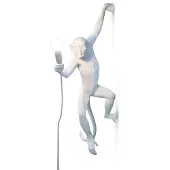 Seletti LED-dekorerad vägglampa Monkey Lamp, vit, vänster Lamp, Vitt / opal, Vardagsrum / matsal, Syntetmaterial, Design, Vägglampa, vägglampa inomhus