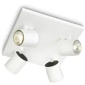 Philips myLiving Runner tak-/väggspotlight 4 x, Utanpåliggande spotlight, GU10, 4 lampor, LED, 220-240 V, Vit