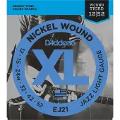 D'addario And Co EJ21 Electric Guitar Strings Jazz Light 12-52