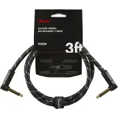 Fender Professional 3 Fots Vinklad Instrumentkabel Svart Tweed