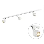 QAZQA Modernt skensystem med 3 spotlights vit 1-fas - Iconic Gissi