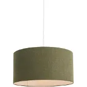QAZQA Hänglampa vit med grön skärm 50 cm - Combi 1