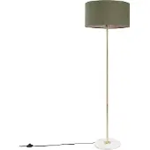 QAZQA Golvlampa mässing med grön skärm 50 cm - Kaso