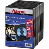 Hama DVD Slim Box - Slimmat förvaringsetui för DVD - kapacitet: 1 DVD - svart (paket om 25)