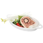 Hendi Oval ugnsform med handtag 215x140x35mm vit porslin Hendi 784013