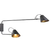 QAZQA Modern vägglampa svart 2-ljus justerbar - Lune