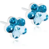 Blomdahl Örhängen Flower, Aquamarine - Stjärnurmakarna