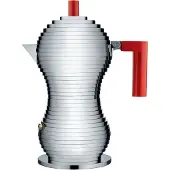 Alessi Pulcina Espressobryggare 6 koppar Aluminium/Röd