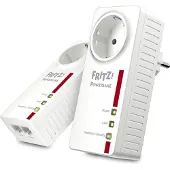 FRITZ! FRITZ!Powerline 1220E - PowerLine adaptersats 1GbE, HomePlug AV (HPAV) 2.0, IEEE 1901 - vägginsticksbar (paket om 2)