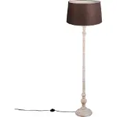 QAZQA Golvlampa med linneskärm brun 45 cm - Classico