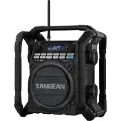 Sangean Byggarbetsradio U-4 DBT+ DAB+, FM Batteri-laddningsfunktion, uppladdningsbart, Vattentät, Stötsäker Svart