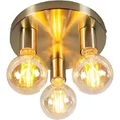 QAZQA Art Deco taklampa guld rund - Facil 3