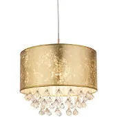 Globo Hänglampa Amy, dimbar, Mässing / guld, Vardagsrum / matsal, Textil / tyger / siden, Pendellampa