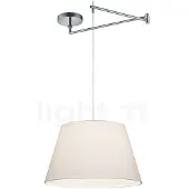HELESTRA Hänglampa Certo, dimbar, Vitt / opal, Vardagsrum / matsal, Textil / tyger / siden, Modern, Pendellampa