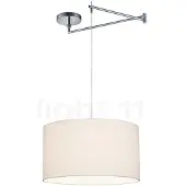 HELESTRA Hänglampa Certo, dimbar, Vitt / opal, Vardagsrum / matsal, Textil / tyger / siden, Modern, Pendellampa