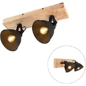 JUST LIGHT Taklampa Samia, dimbar, Svart, Vardagsrum / matsal, Trä, Industriell design, Taklampa