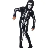 Smiffys Maskeradkläder - Skeleton - Svart/Vit - - 10-12 år (140-152) - Maskeradkläder