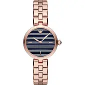 Giorgio Armani AR11220 Rose Gold Steel 316 L Analog Quartz Damklocka