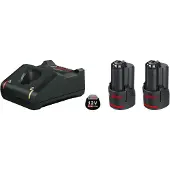 Bosch Professional 2x2.0ah Gal 12v-40 Starter Laddare Och Batteri