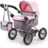 Bayer Design Baby Doll Trendig Barnvagn i Gr/Rosa 67 x 41 x 68 centimeter 1300800