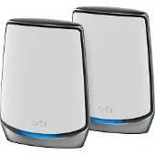 Netgear Orbi WiFi System RBK852 - Wifi-system - (router, utökning) - upp till 350 kvadratmeter - mesh 1GbE, 2.5GbE - Wi-Fi 5, Wi-Fi 6 - trippelband