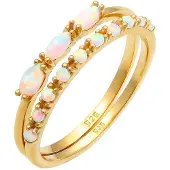 Elli Ring himmelsblå / guld / rosa