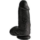 King Cock - dildo med sugkopp och pung - svart - 23cm
