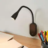 LINDBY LED vägglampa Enna , Svart, Sovrum, Syntetmaterial, Modern, LED-vägglampa, vägglampa inomhus