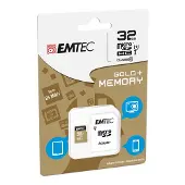 Emtec Gold+ - Flashminneskort (SD-adapter ingår) - 32 GB - Class 10 - microSD - guld