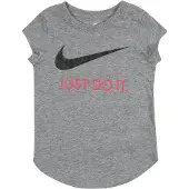 Nike T-shirt - Swoosh - Grey Heather - - 4 år (104) - T-shirt