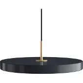 UMAGE Pendellampa Asteria, dimbar, Svart, Vardagsrum / matsal, Aluminium / grå / zink, Design