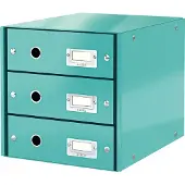 Leitz Click & Store WOW - Lådskåp - 3 lådor - för A4 (210 x 297 mm) - isblå