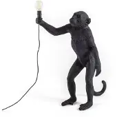 Seletti Utomhusbelysning , Monkey Lamp, Svart, Plast, Design